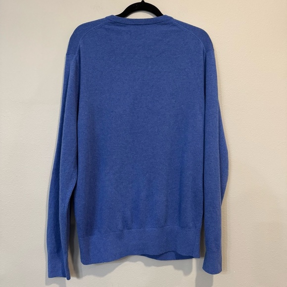 Daniel Cremieux Men's Blue V-Neck Cashmere Sweater L - Picture 2 of 3